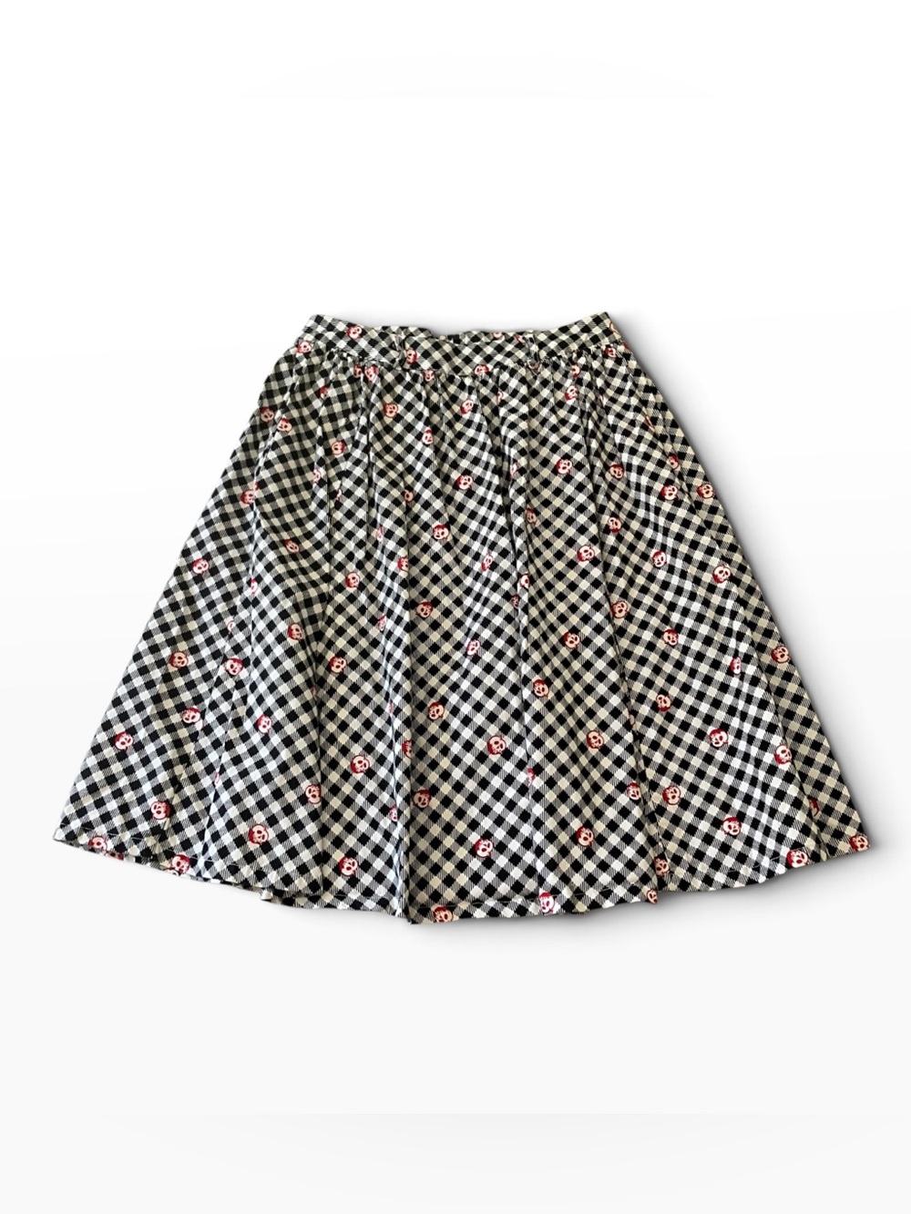 Disney Her Universe Womens M Gingham Skirt Black White Poison Apple Villians
